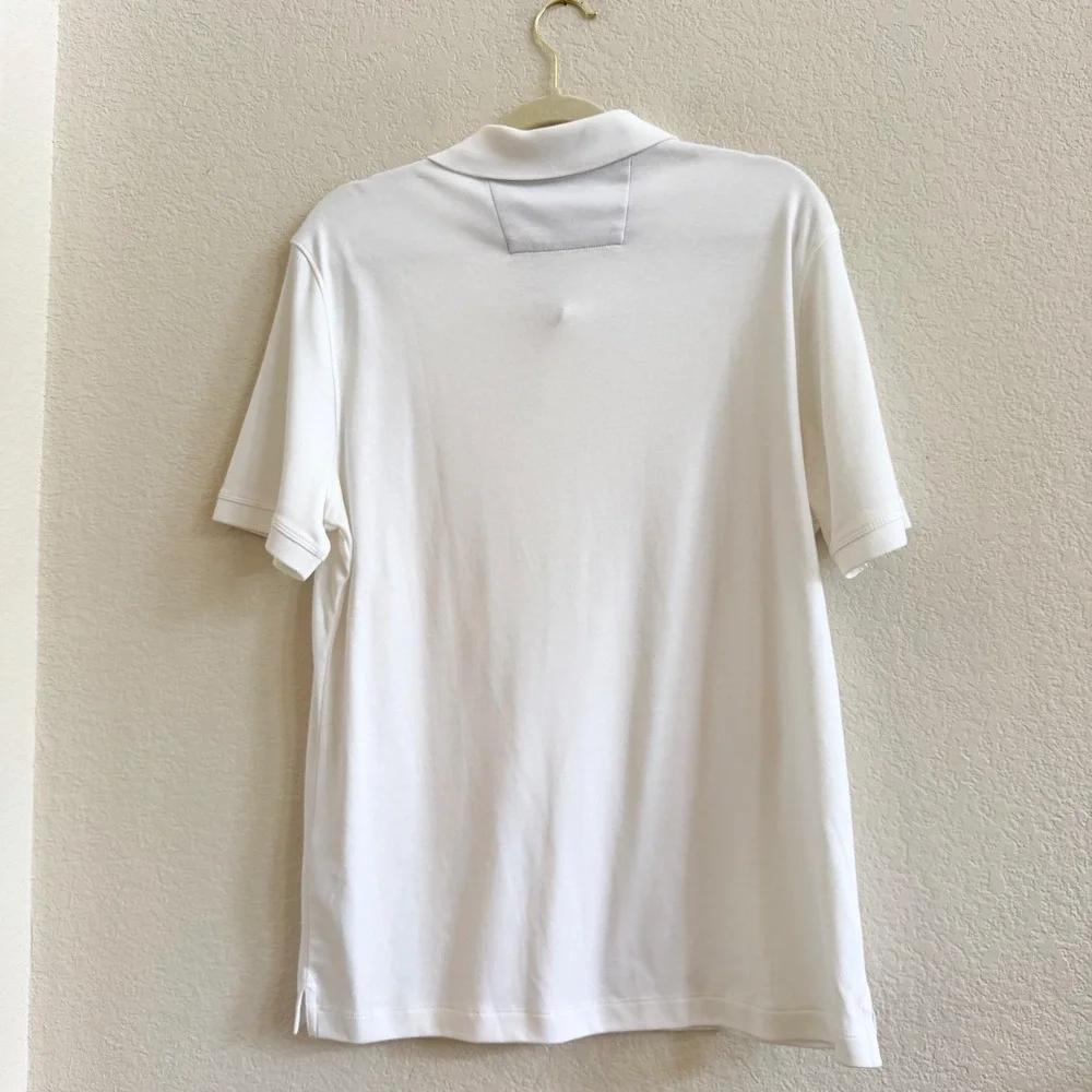 Banana Republic Mens Dress Polo Shirt White Short Sleeve Cotton Size M